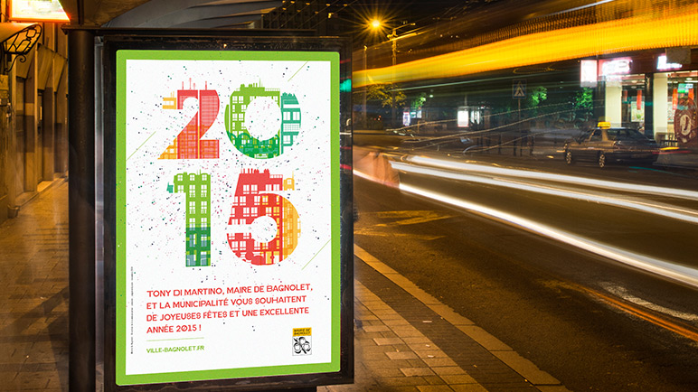 Bagnolet – Affiche vœux 2015 réalisé pour Ville de Bagnolet - Design